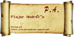 Plajer András névjegykártya